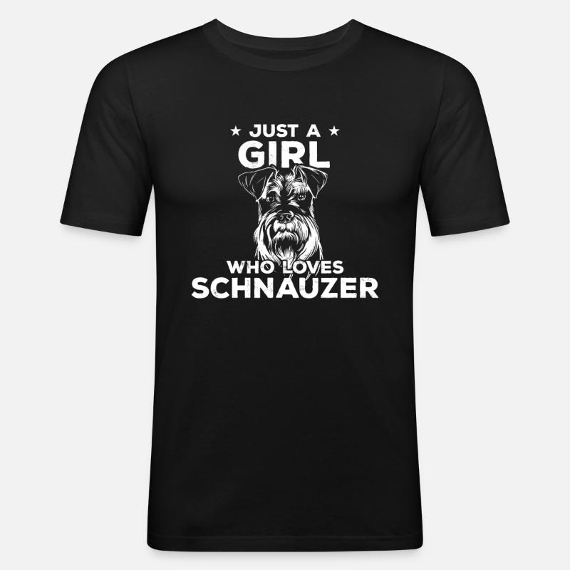 Drôle Schnauzer Schnauzer Géant - T-shirt près du corps Homme - noir