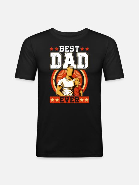 Best Dad Forever - Men's Slim Fit T-Shirt - black