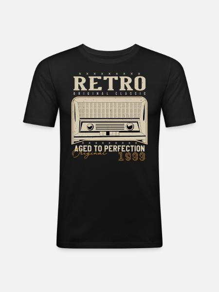 Retro 1988 Birthday Gift 1988 Vintage 1988 - Men's Slim Fit T-Shirt - black