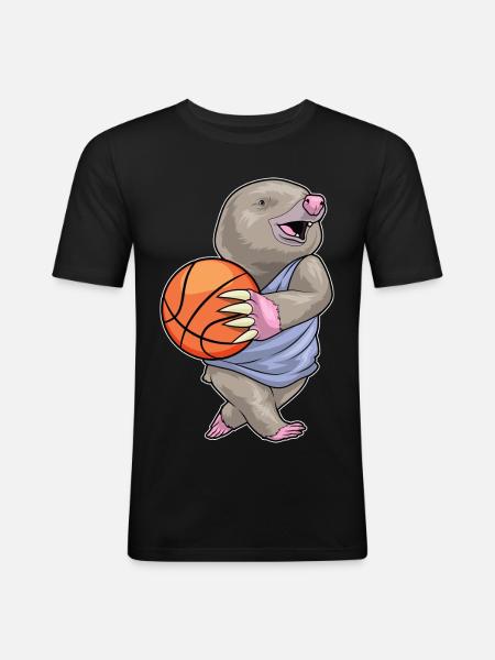 Taupe Basketteur Basketteur - T-shirt près du corps Homme - noir
