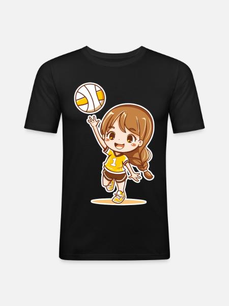 Little volleyball player - Men's Slim Fit T-Shirt - black