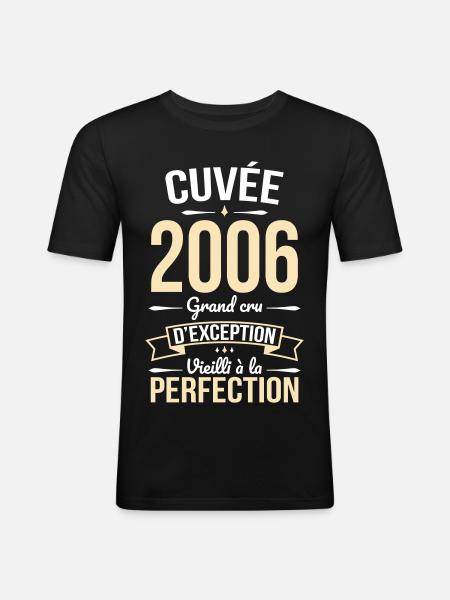 2006 – Perfekt gereift - Männer Slim Fit T-Shirt - Schwarz