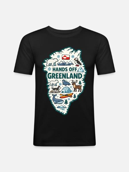 Hænderne væk fra Grønland Europa Solidaritet - Herre Slim Fit T-Shirt - sort