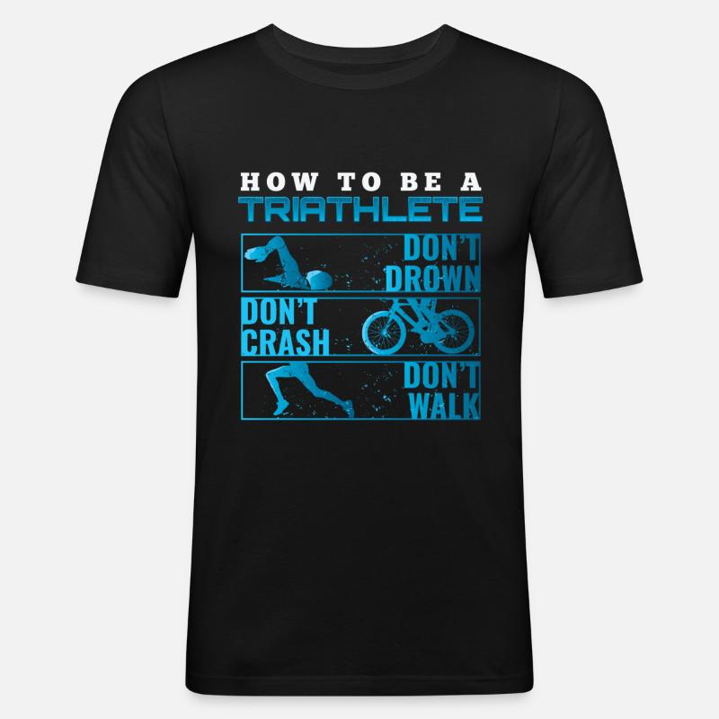 Triathlon Tshirt Geschenk Evolution Männer - Männer Slim Fit T-Shirt - Schwarz