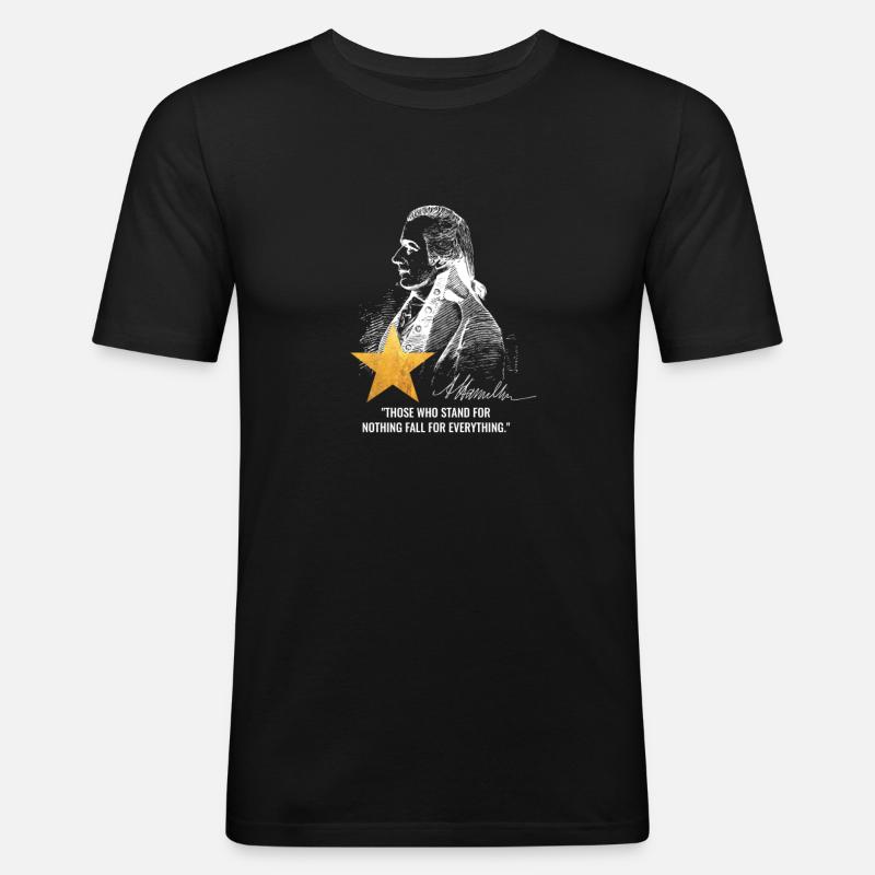 Alexander Hamilton US Gründervater - Männer Slim Fit T-Shirt - Schwarz