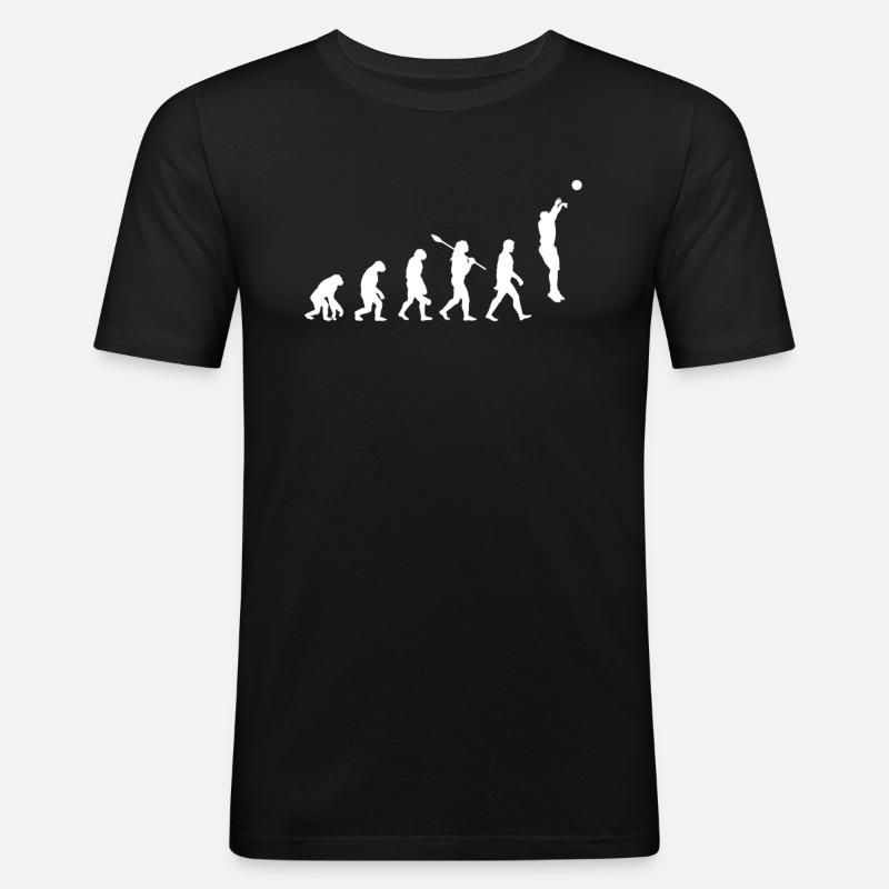 Evolution du basket - T-shirt près du corps Homme - noir