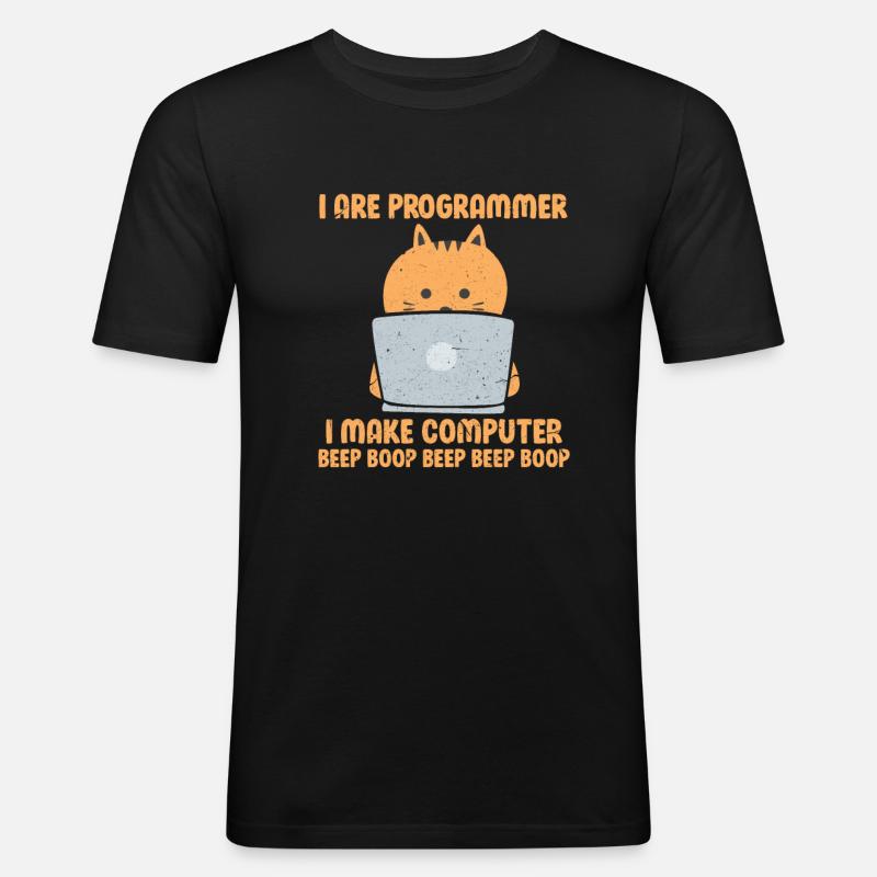 Programmierer - Männer Slim Fit T-Shirt - Schwarz