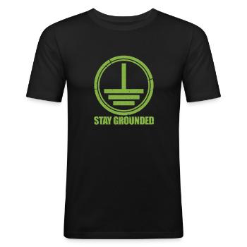 elektricien - Mannen slim fit T-shirt - zwart - Voor - Nik (191cm)