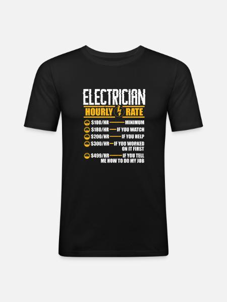 Electrician Electricity Electrics Electronics Gift - Men's Slim Fit T-Shirt - black