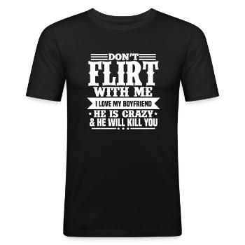 Kæreste kæreste kæreste forhold gave - Herre Slim Fit T-Shirt - sort - Foran - Nik (191cm)
