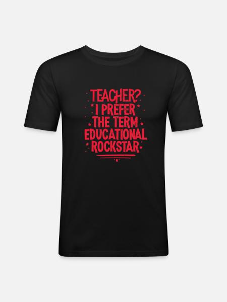 Lehrer - Männer Slim Fit T-Shirt - Schwarz