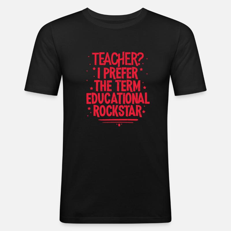 Lehrer - Männer Slim Fit T-Shirt - Schwarz