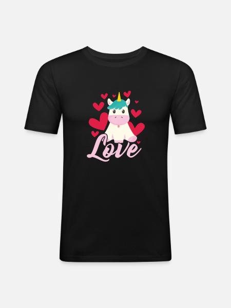 Licorne - T-shirt près du corps Homme - noir