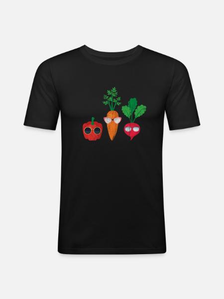 Vegan - T-shirt près du corps Homme - noir