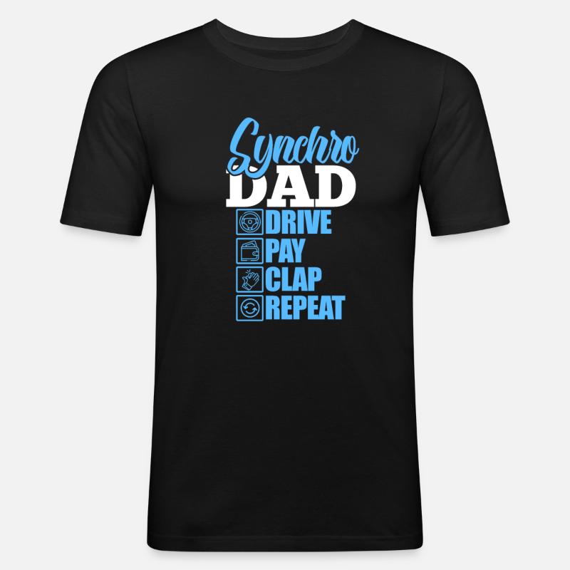Synchronschwimmen Vater - Männer Slim Fit T-Shirt - Schwarz