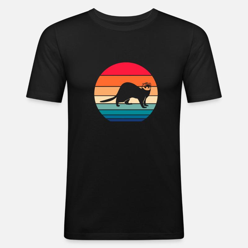 Frettchen - Männer Slim Fit T-Shirt - Schwarz
