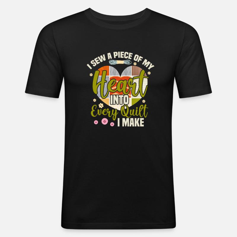 Nähen - Männer Slim Fit T-Shirt - Schwarz