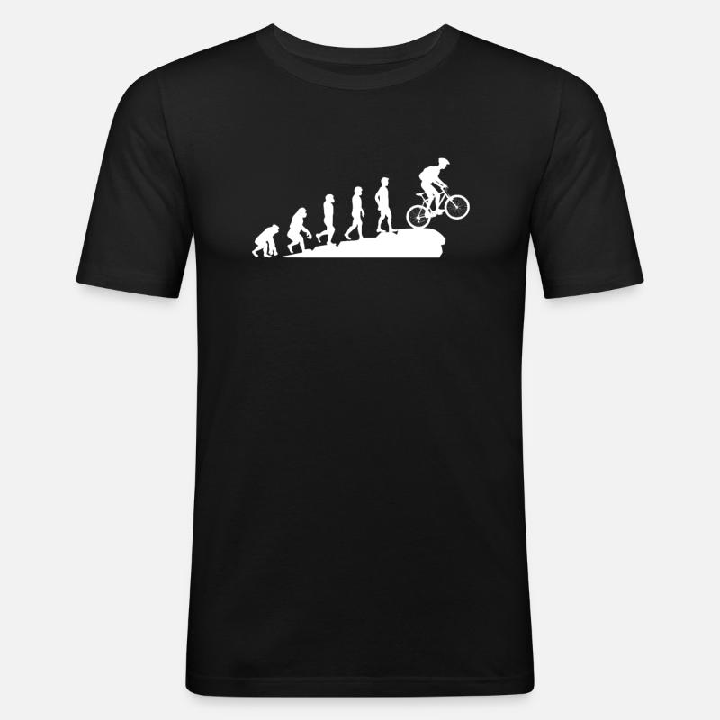Mountainbike Evolution - Männer Slim Fit T-Shirt - Schwarz