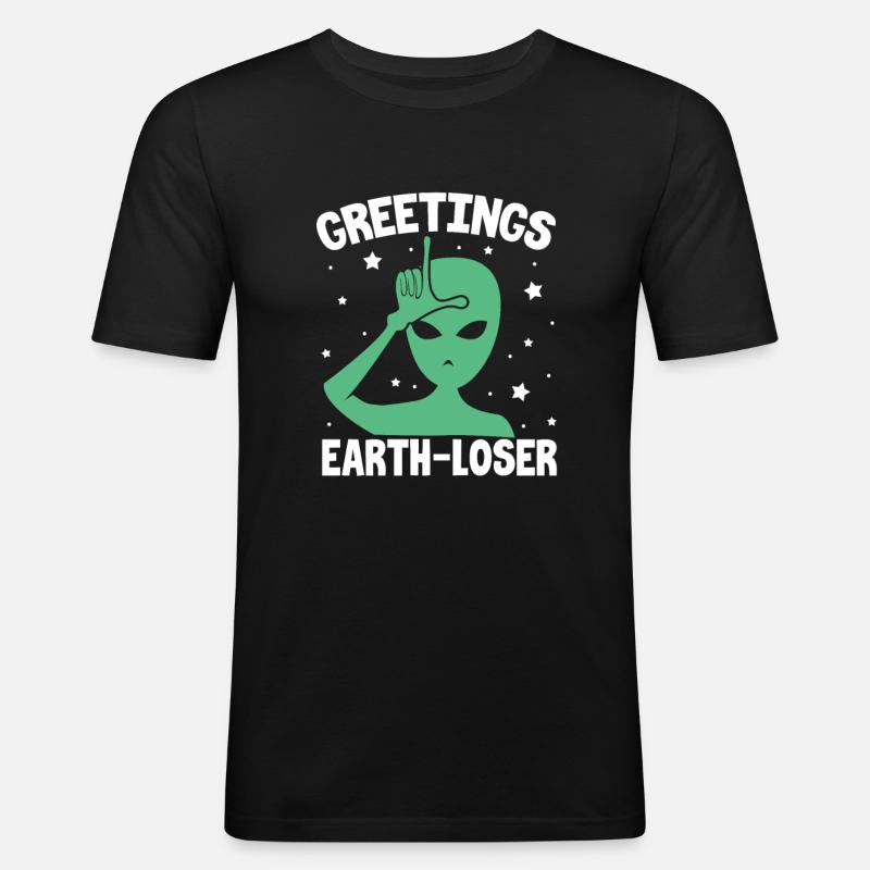 Alien - Männer Slim Fit T-Shirt - Schwarz