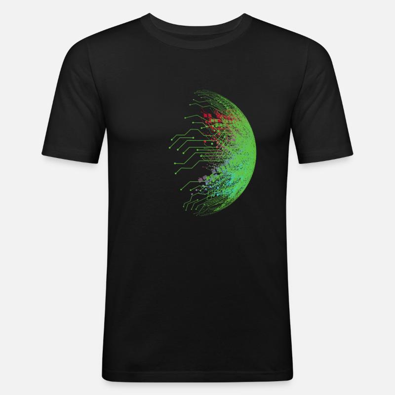 Binär Code - Männer Slim Fit T-Shirt - Schwarz