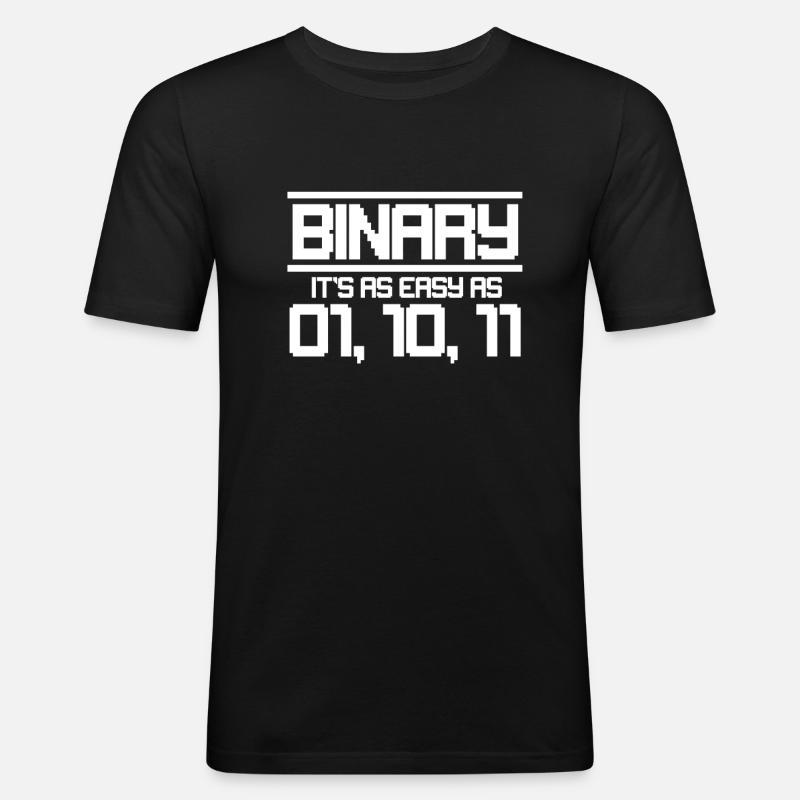 Binär Code - Männer Slim Fit T-Shirt - Schwarz