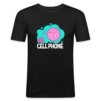 Biologie - Männer Slim Fit T-Shirt - Schwarz - Vorne - Nik (191cm)