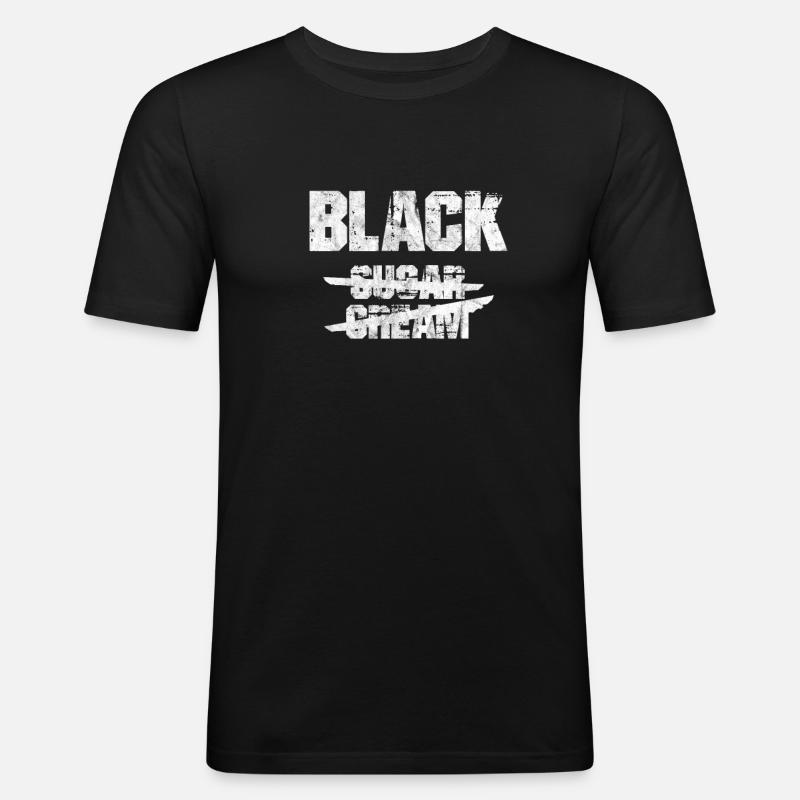 Schwarzer Kaffee - Männer Slim Fit T-Shirt - Schwarz