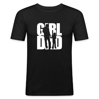 Vater Tochter - Männer Slim Fit T-Shirt - Schwarz - Vorne - Nik (191cm)