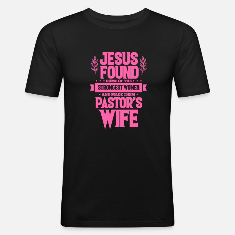 Pastor Ehefrau - Männer Slim Fit T-Shirt - Schwarz