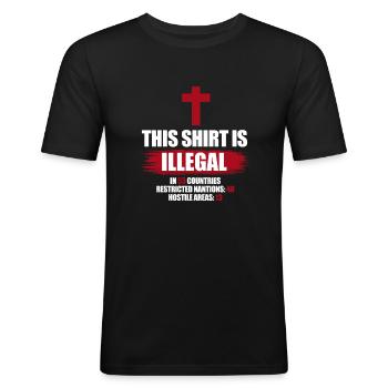 Christlich - Männer Slim Fit T-Shirt - Schwarz - Vorne - Nik (191cm)