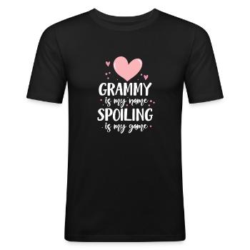 mamie - T-shirt près du corps Homme - noir - Devant - Nik (191cm)