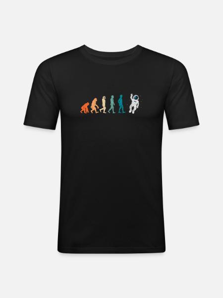 Astronaut Evolution Espace Espace Cadeau - T-shirt près du corps Homme - noir