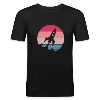 rocket - Men's Slim Fit T-Shirt - black - Front - Nik (191cm)
