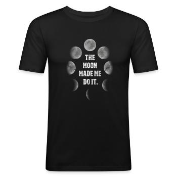 moon - Men's Slim Fit T-Shirt - black - Front - Nik (191cm)