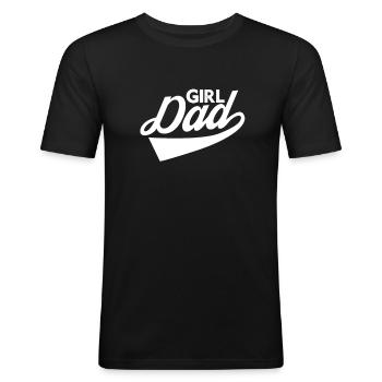 far datter - Herre Slim Fit T-Shirt - sort - Foran - Nik (191cm)