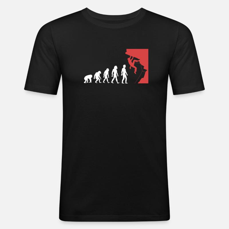 Climbing evolution - Men's Slim Fit T-Shirt - black