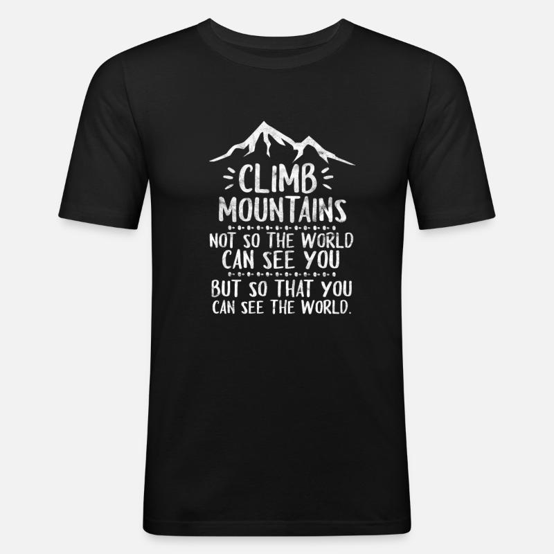 Bergsteigen - Männer Slim Fit T-Shirt - Schwarz