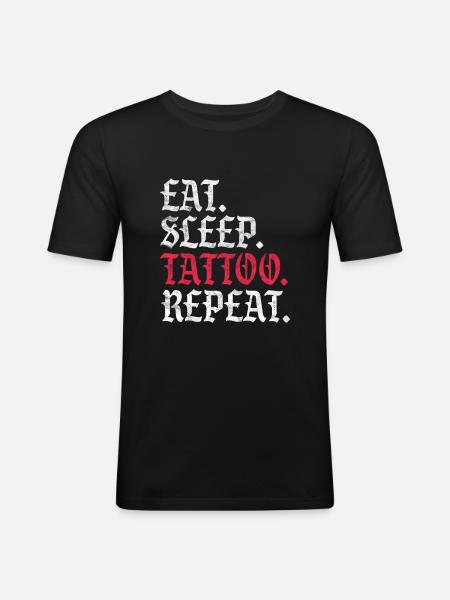 Tattoo tattooed tattoos tattoo gift - Men's Slim Fit T-Shirt - black