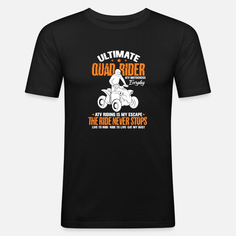 Quad - Männer Slim Fit T-Shirt - Schwarz