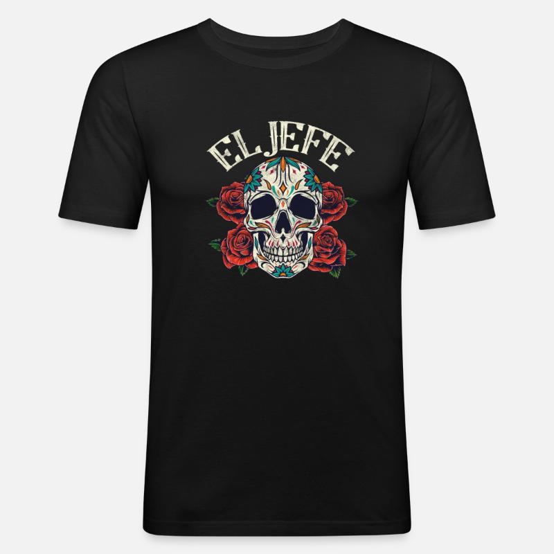 Dia De Los Muertos Chef - Männer Slim Fit T-Shirt - Schwarz