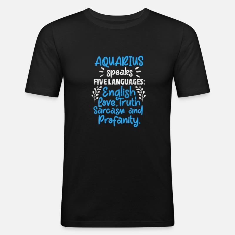 Wassermann - Männer Slim Fit T-Shirt - Schwarz