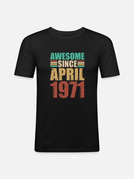 April 1971 - Men's Slim Fit T-Shirt - black