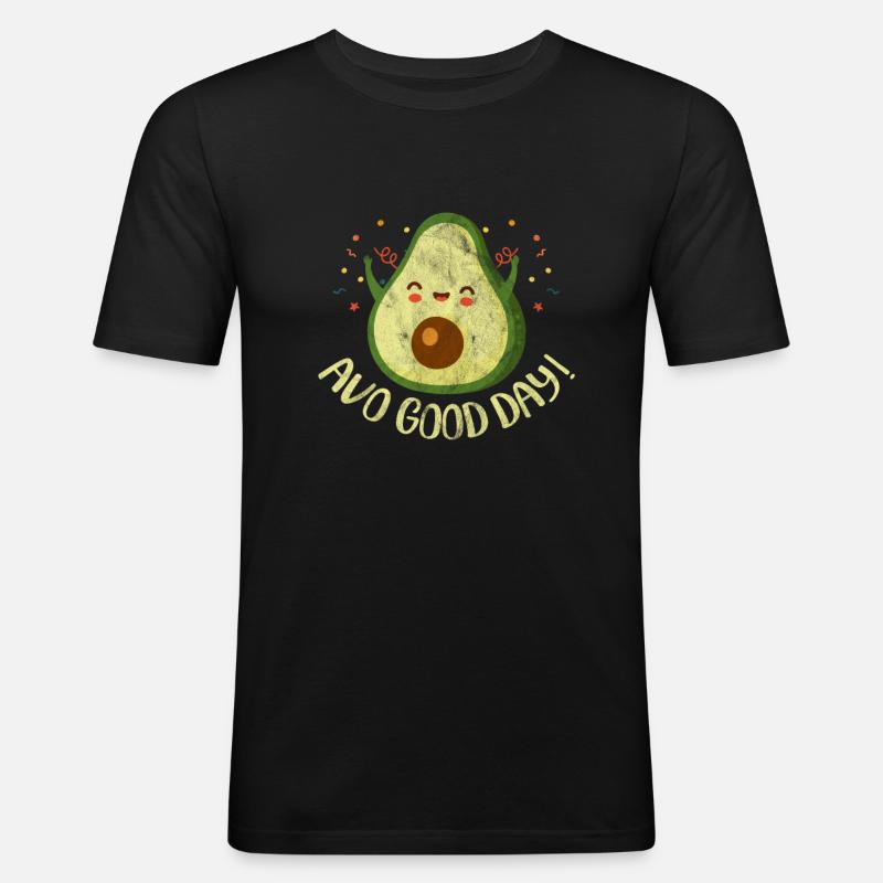 Avocado - Männer Slim Fit T-Shirt - Schwarz