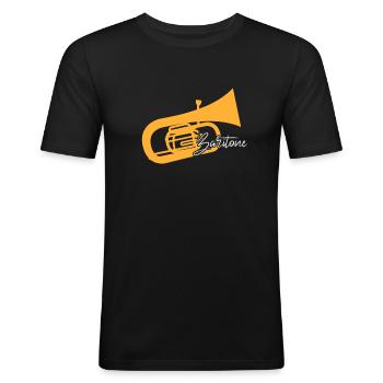 Bariton Baritonhorn Musiker Konzert Geschenk - Männer Slim Fit T-Shirt - Schwarz - Vorne - Nik (191cm)