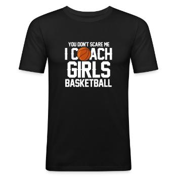 Basketball Coach Basketballer Trainer Geschenk - Männer Slim Fit T-Shirt - Schwarz - Vorne - Nik (191cm)