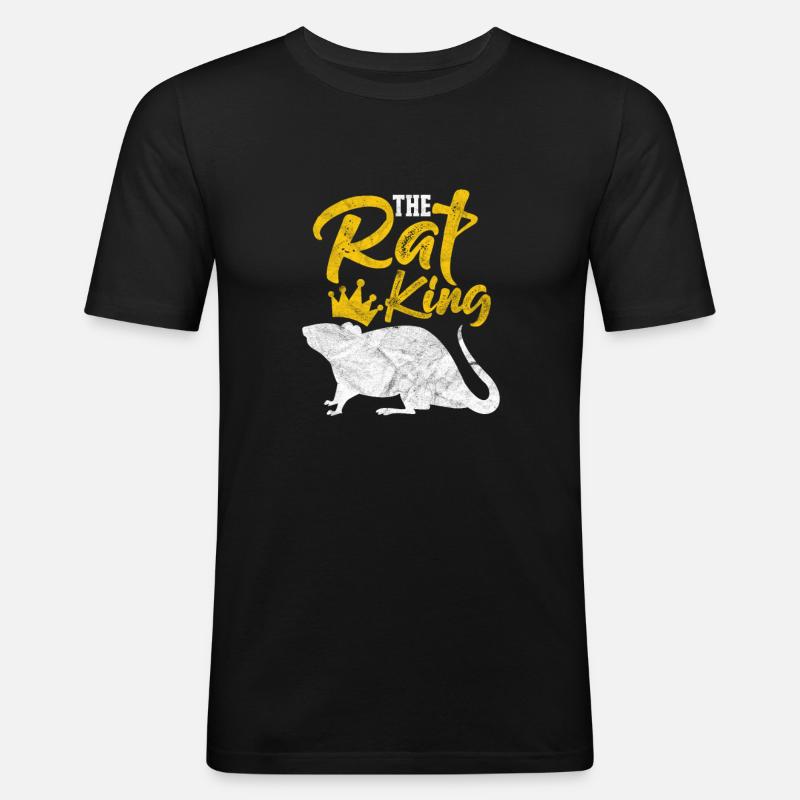 Ratte - Männer Slim Fit T-Shirt - Schwarz