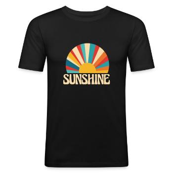 Hippie Peace 60s 70s Flower Power Gift - Men's Slim Fit T-Shirt - black - Front - Nik (191cm)