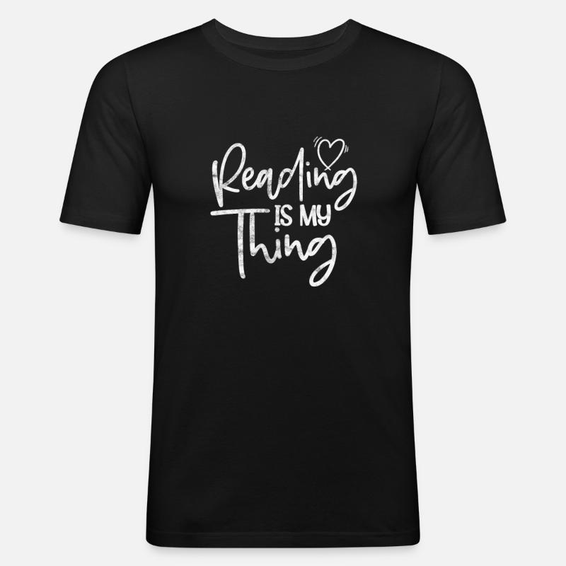 Lesen - Männer Slim Fit T-Shirt - Schwarz