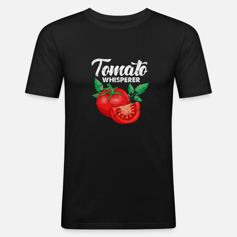 Tomate - Männer Slim Fit T-Shirt - Schwarz
