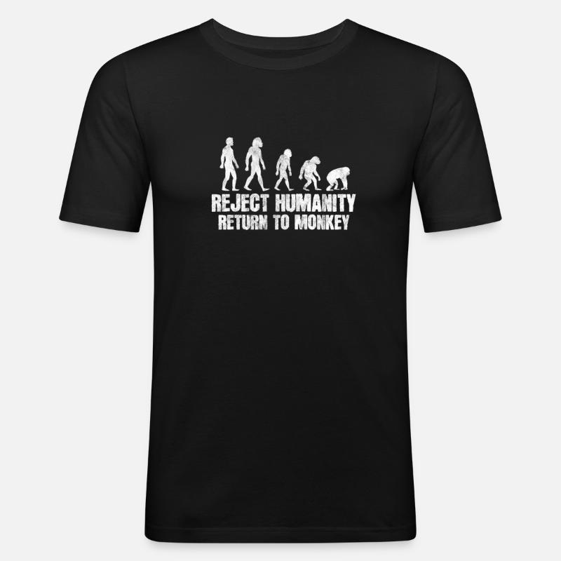 Évolution du singe - T-shirt près du corps Homme - noir